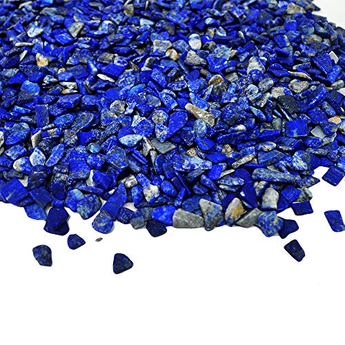 fengshuisale 1Ib Natural Crushed Stones Natural Gemstones for Woodworking Inlay, Medium (Blue)