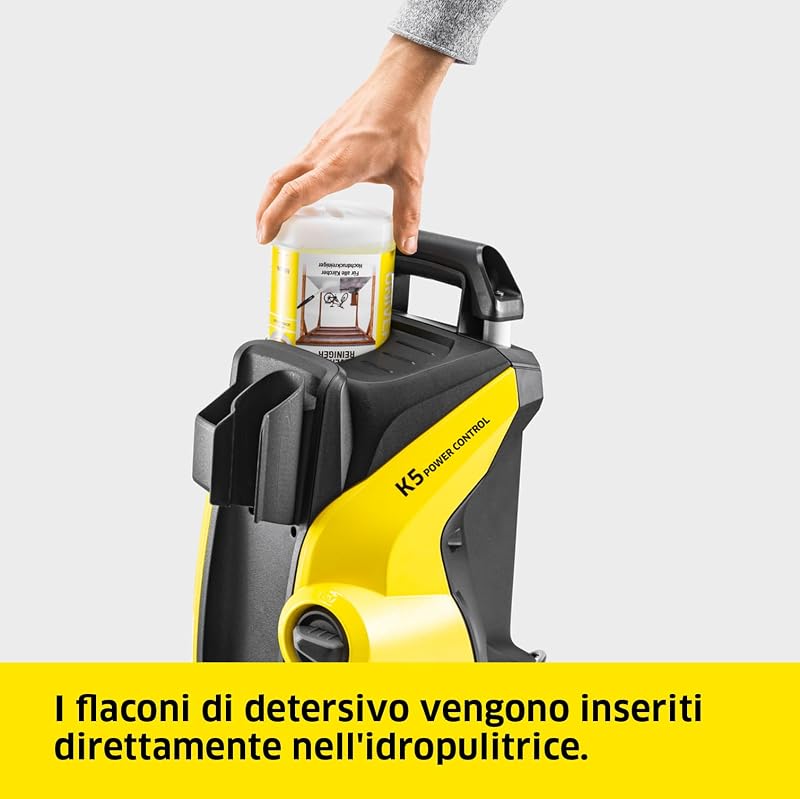 Idropulitrice K 5 Power Control, Pressione max. 145 bar, Portata 500 l/h, Area di lavoro 40 m²/h, Filtro acqua, Pistola LED ad Alta Pressione, Ugello mangiasporco, Lancia Vario Power Jet