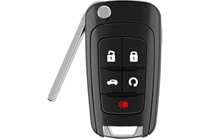 5 Buttons Flip Car Remote Fob fits for Chevy Camaro/Cruze/Equinox 2010-2016/Chevy Malibu Impala 2014-2016 Replacement for P/N
