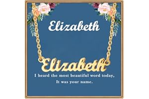 Ldurian Custom Name Necklace Personalized Mother's Day Gift | Name Pendant Necklace Christmas Gifts | 14K Gold Dainty Name Plate Charm Necklaces Birthday Girl Jewelry Gift for Teen Girls