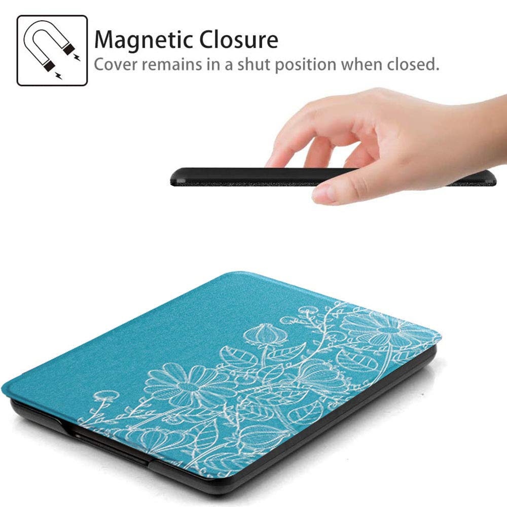 SCSVPN Case for 6'' Kindle 10th Generation 2019 Release (Model No. J9G29R) - Lightweight Durable PU Leather Cover with Hand Strap, Auto Sleep/Wake(NOT Fit Kindle Paperwhite/Kindle 2022), Blue/Mandala