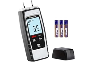 LEERCHUNAG Digital Moisture Meter, 8 in 1 Pin Type Damp Detector, Wood Moisture Meter for Firewood/Lumber/Drywall/Wood/Brick/Plaster/Floor/Paper - Water Leak Sensor Detector & Humidity Tester Gray…