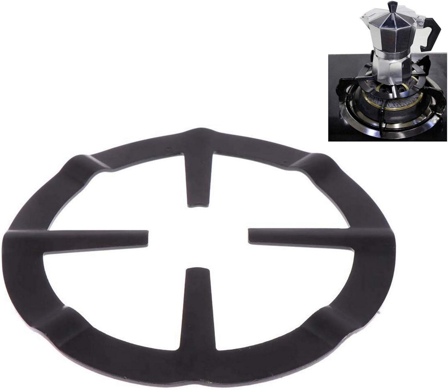 Gas Reducer For Coffee Pot, Cast Iron Universal Moka Pot Stand Gas Stove Trivet Milk Pot Holder Gas Hob Reducer For 4 Or 5 Feet Gas Cooker