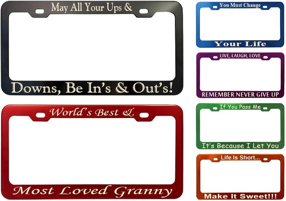 GoPlates Customized Heavy Duty License Plate Frame Laser