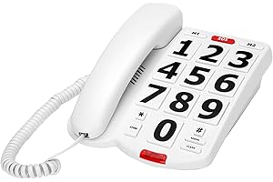 KALAGEEN Big Button Phones for Seniors - Large Buttons for Visually Impaired Phone, 80dB+ Handset Volume for The Hearing Impaired, Elderly Phone for Seniors, Alzheimer's, Dementia - Landline Phone for Seniors