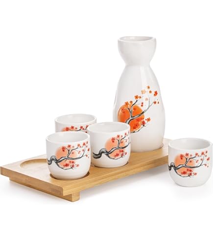 Amazon.com | Dealbybox White Ceramic Sake BottlesJapanese and