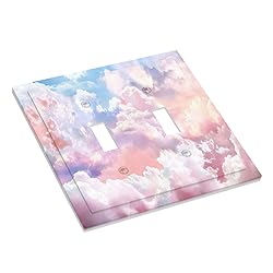 Colorful Abstract Clouds 2 Gang Light Switch Cover