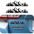 LDYFC Vinyl Mountain Decal, Tree Sticker for car/Truck Tail gate/Laptop Decal/Trunk Badge Emblem Outdoor Bumper Stickers (8" Black)-2 PCS