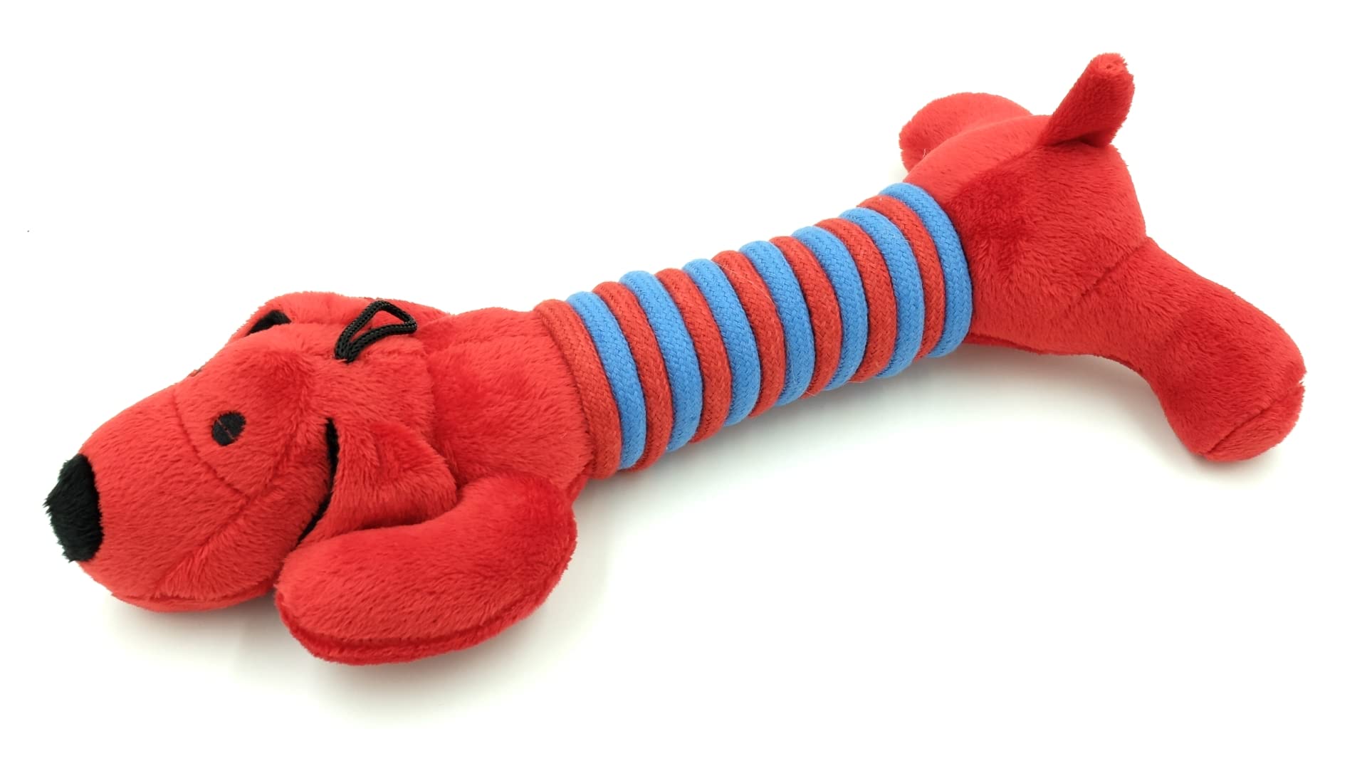 Billipets 30cm Long Bellies Squeaky Dog Toy with Tough Rope. Durable Dog Toys for Puppy Teething, Dog Toys for Medium& Large Dogs (Red)