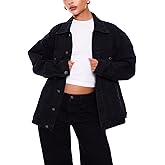 TodTan Vintage Distressed Denim Jacket for Women - Light Blue and Black Stretch Comfort Pre-Shrunk Washed Casual Coat