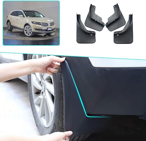 Amazon Meloton車のマッドガード Lincoln リンカーン Mkx 16用abs プラスチックオーバーフェンダー外装カスタムパーツ泥除け タイヤ マッドガード 車 バイク