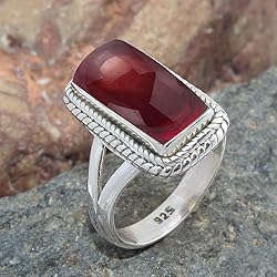 Sterling Silver 925 Ring For Womens Garnet Ring