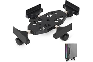 Liitrton Adjustable Computer Tower Stand With 5 Rolling Caster Wheels - Ventilated Mobile CPU Stand for Floor, Fits Most PCs