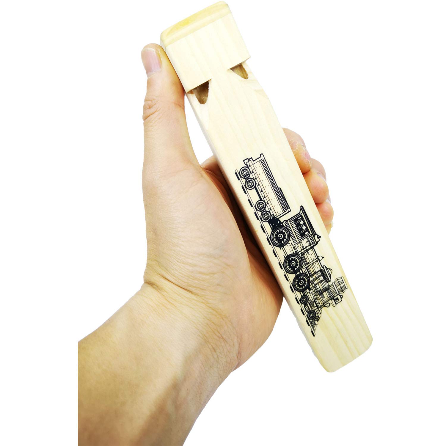 Solid Wood Train Whistle 4 Tone Musical Toy for Kids (1 pack)