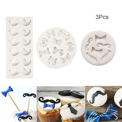 Amazon Com Alexless 3pcs Little Man Theme Silicone Molds Mini