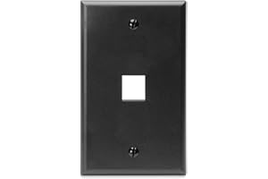 Leviton QuickPort Wallplate, Single Gang, 1-Port, 41080-1EP, Black