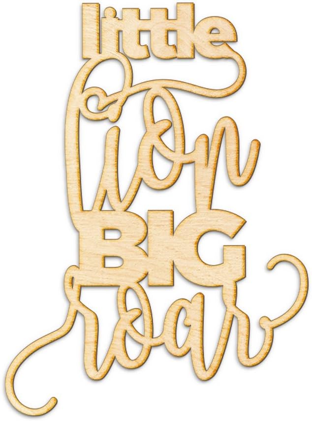 Little Lion Big Roar Wood Sign Décor Wall Art Unfinished 14" x 18"