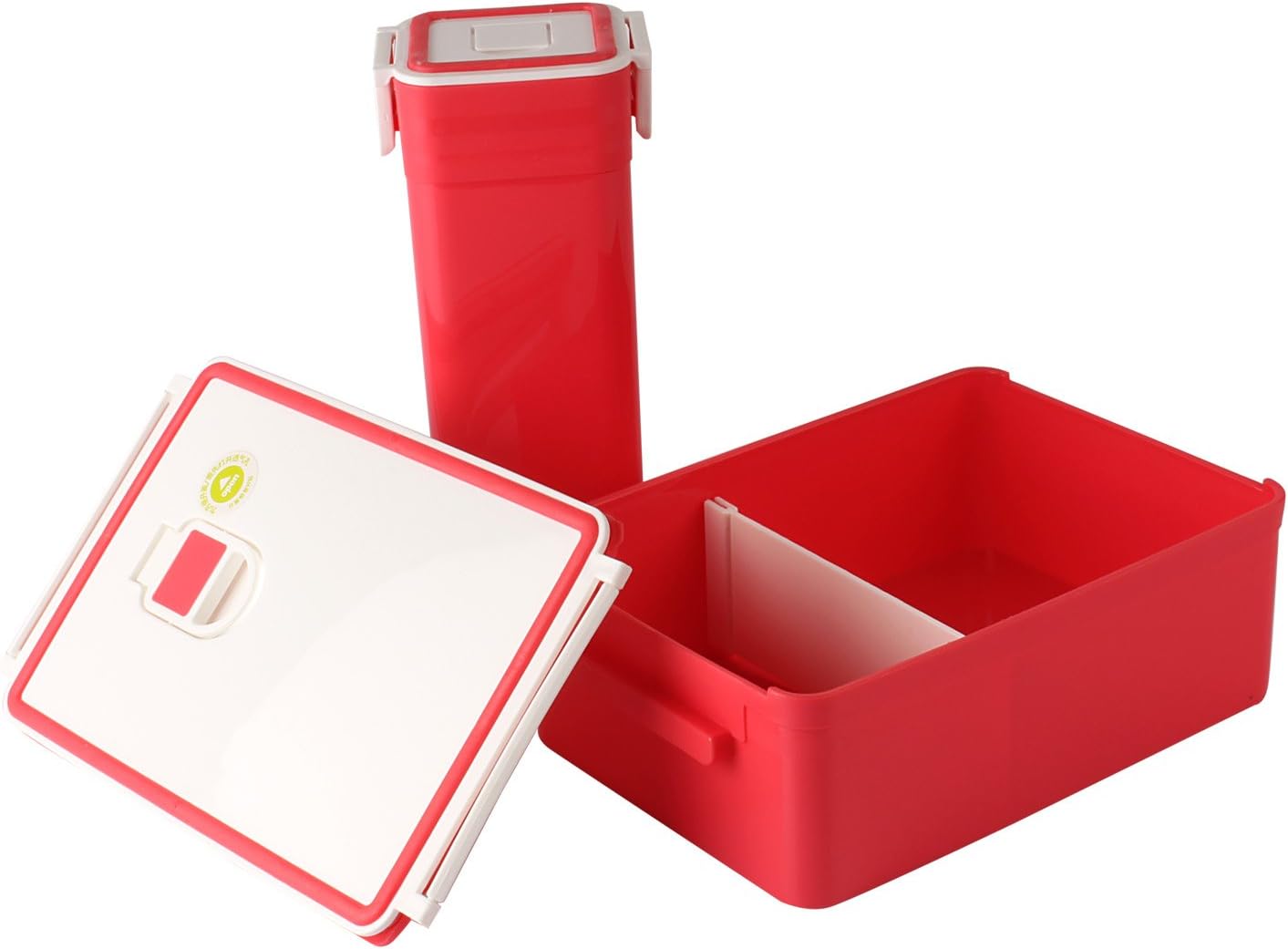 HOMIO BPA-Free Plastic Lunch Box and Water Bottle Set - Insulated, Airtight and Leakproof (Pink)