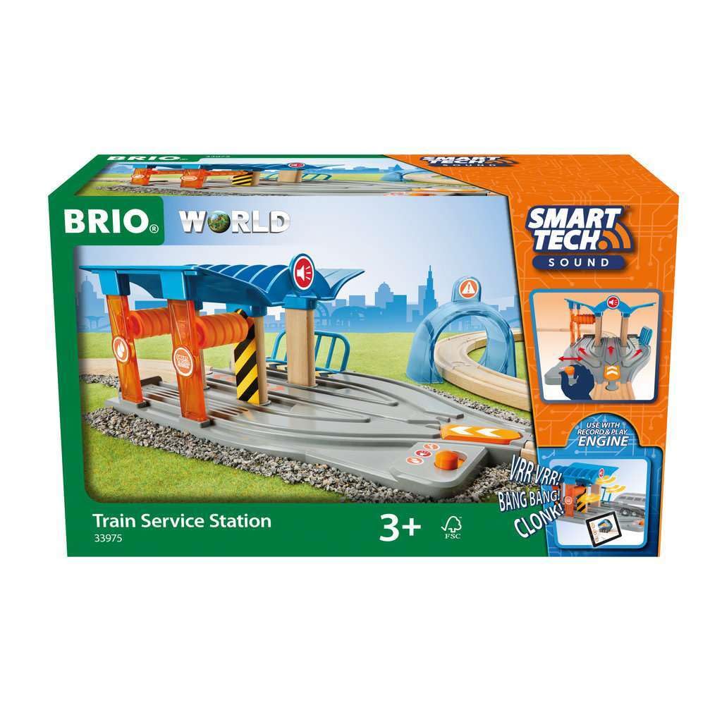 BRIO World Smart Tech Sound Service Train Station For Kids Age 3 Years Up - Presents for Children