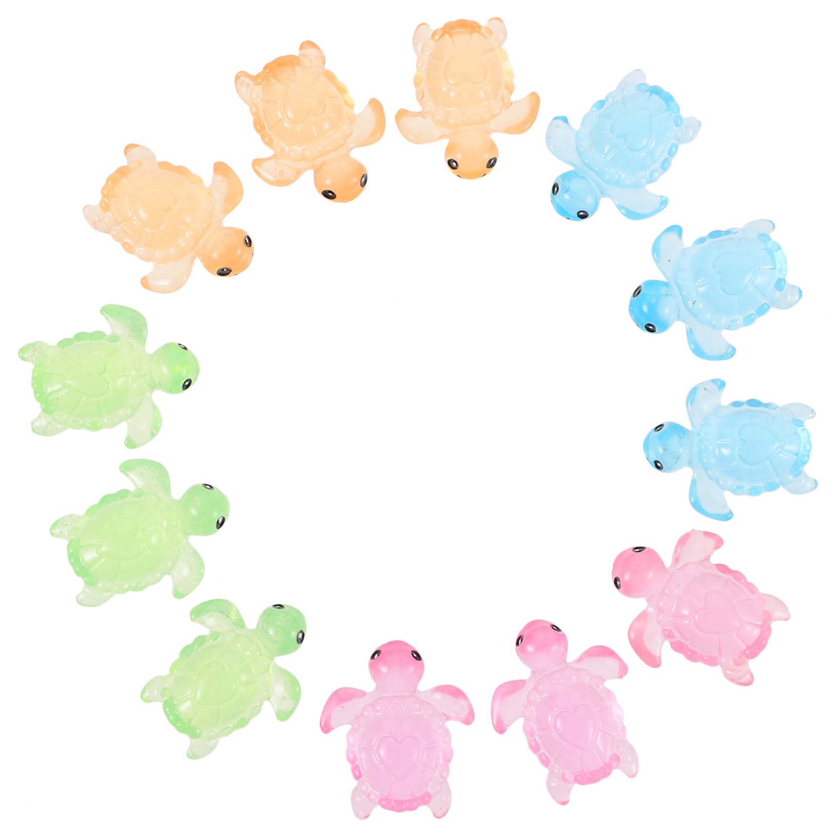 TOYANDONA Glow in the Dark Turtle Decor 12 pcs decorate decorations moss glowing turtle decoration little glowing figurine figure ornaments mini figurine