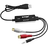 USB 2.0 Digital Audio Capture Card for Windows 10 / 8.1 / 8 / 7 / and Mac OS 10.11 - Audio Grabber for Cassette Tapes to mp3 Converter