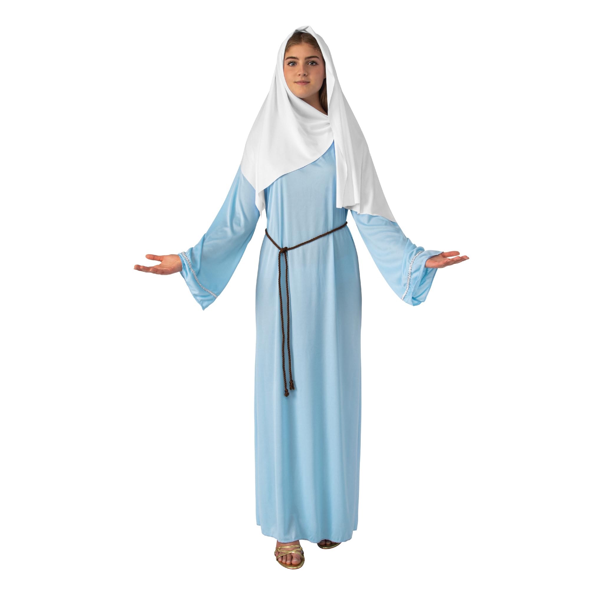 Rubies Blue & White Virgin Mary Costume Set for Adults - Stunning Design, Perfect for Religious Events, Christmas, Nativity, Cosplay, & Drama Performances Halloween