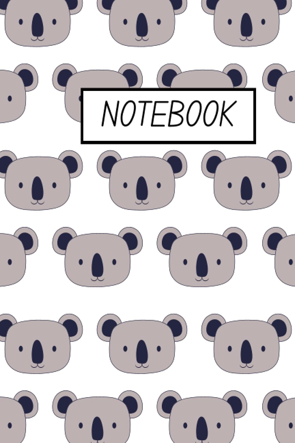 Cute Koala Patterned Notebook 6"x9": notebook journal