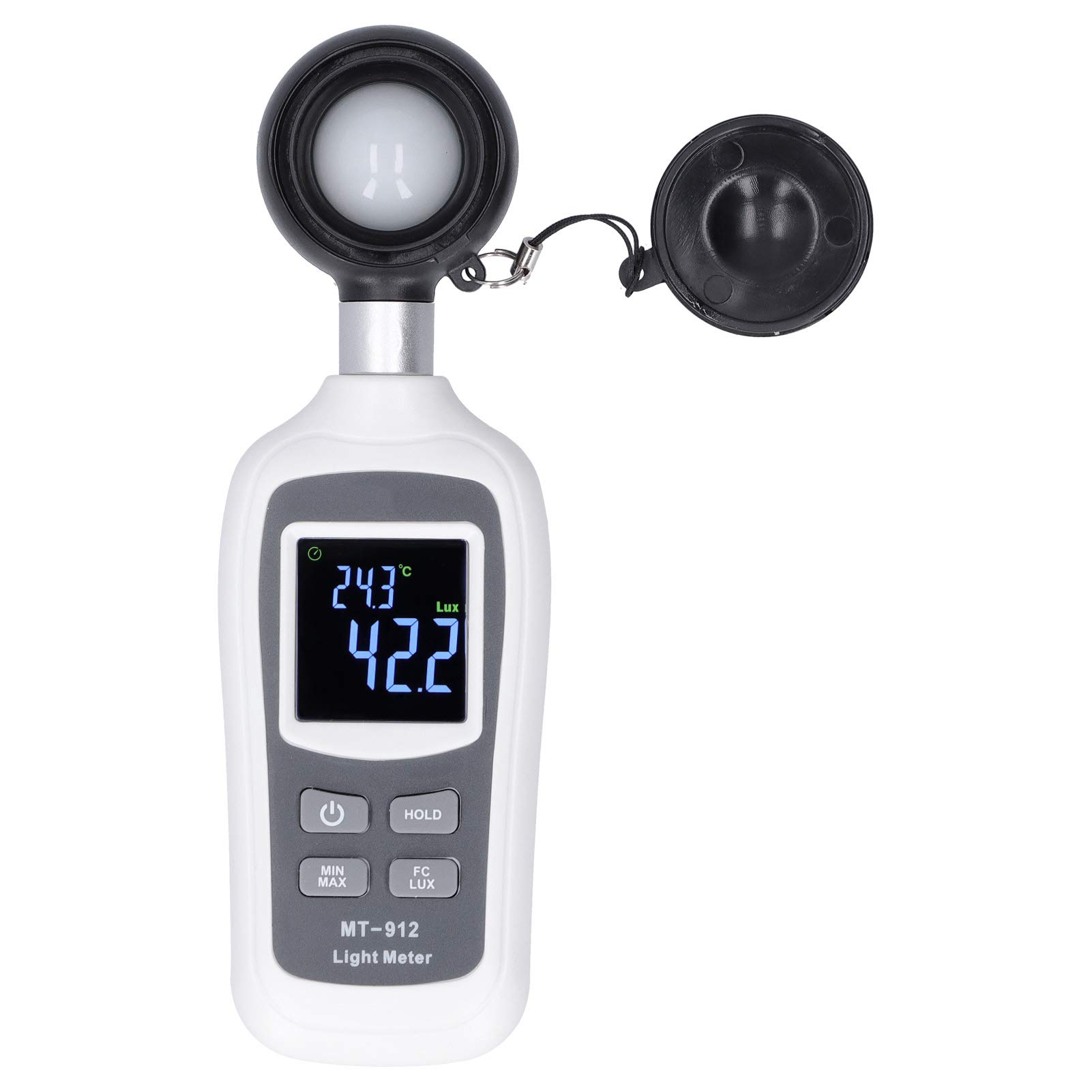 Digital Lux Meter, 0~200K Lx Handheld Lux Light Meter, LCD Mini Luxmeter Luminometer Photometer Illuminometer, for Home, School, Factory