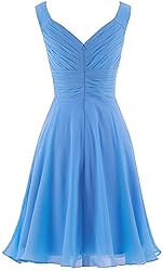 ANTS Women's Elegant V-Neck Chiffon Bridesmaid