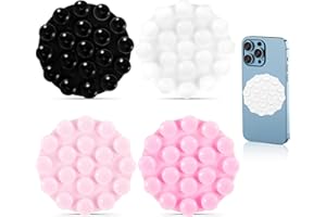 4PCS Silicone Suction Phone Case Mount,Double-Sided Round Non Slip Suction Cup Phone Mount,Hands-Free Phone Accessories Holde