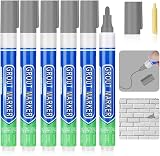 Flintronic Grout Pen 6pcs Light Grey Tile Repair Markers Sealer Pens