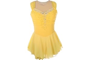 Girl Ice Skating Dress Elegant Sparkly Rhinestone Figure Skating Dress Ballet Dance Dress