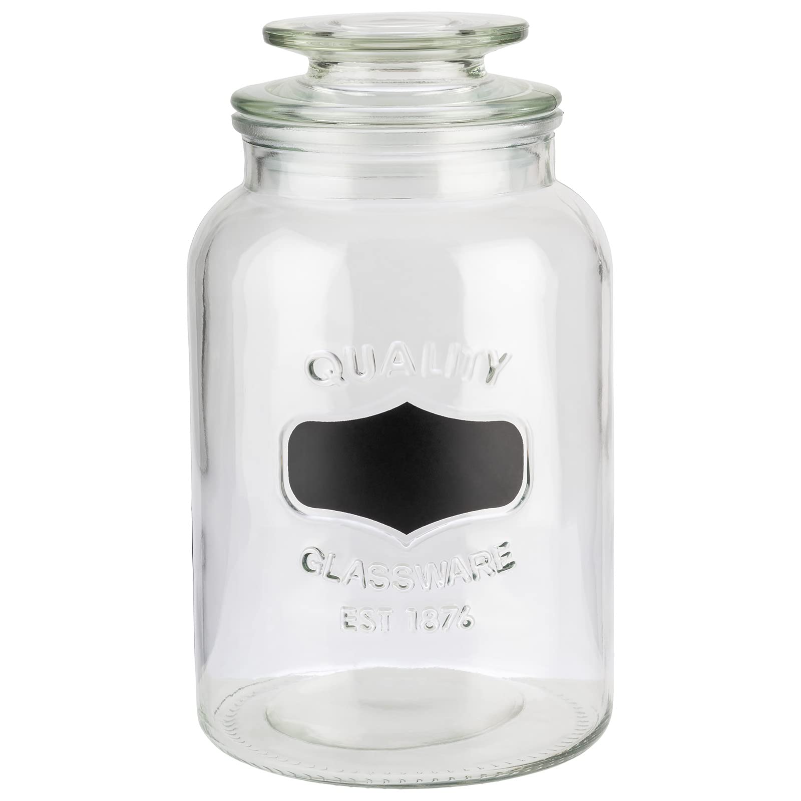 APS Storage Jar with Labelling Field - High Quality Glass Storage Container with 1.5 Litre Capacity - Your Goods Stays Fresh Thanks to the Glass Lid with Seal, Storage Container