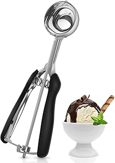 Manfore Eisportionierer, Edelstahl-Eisportionierer, Eisportionierer mit Auslöser für Obst, EIS, Kartoffelpüree, Teig.