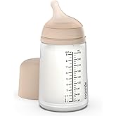 Suavinex Zero Zero Anti Colic Baby Bottle, No 1 Spanish Baby Bottle Brand, Minimizes Bottle Rejection & Nipple Confusion, Perfect for Breastfeeding Babies, 9 oz, Light Tone, Medium Flow