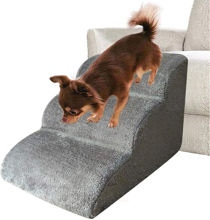 N/Y Flannel Dog Stair,Washable Pet Stairs Step Ladder for Small Animal
