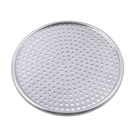 Beafavor Antihaft runde Form Pizza Backblech Edelstahl geriffelte Pizza Pfannen mit Löchern Home Kitchen Zubehör (flach 8 Zol