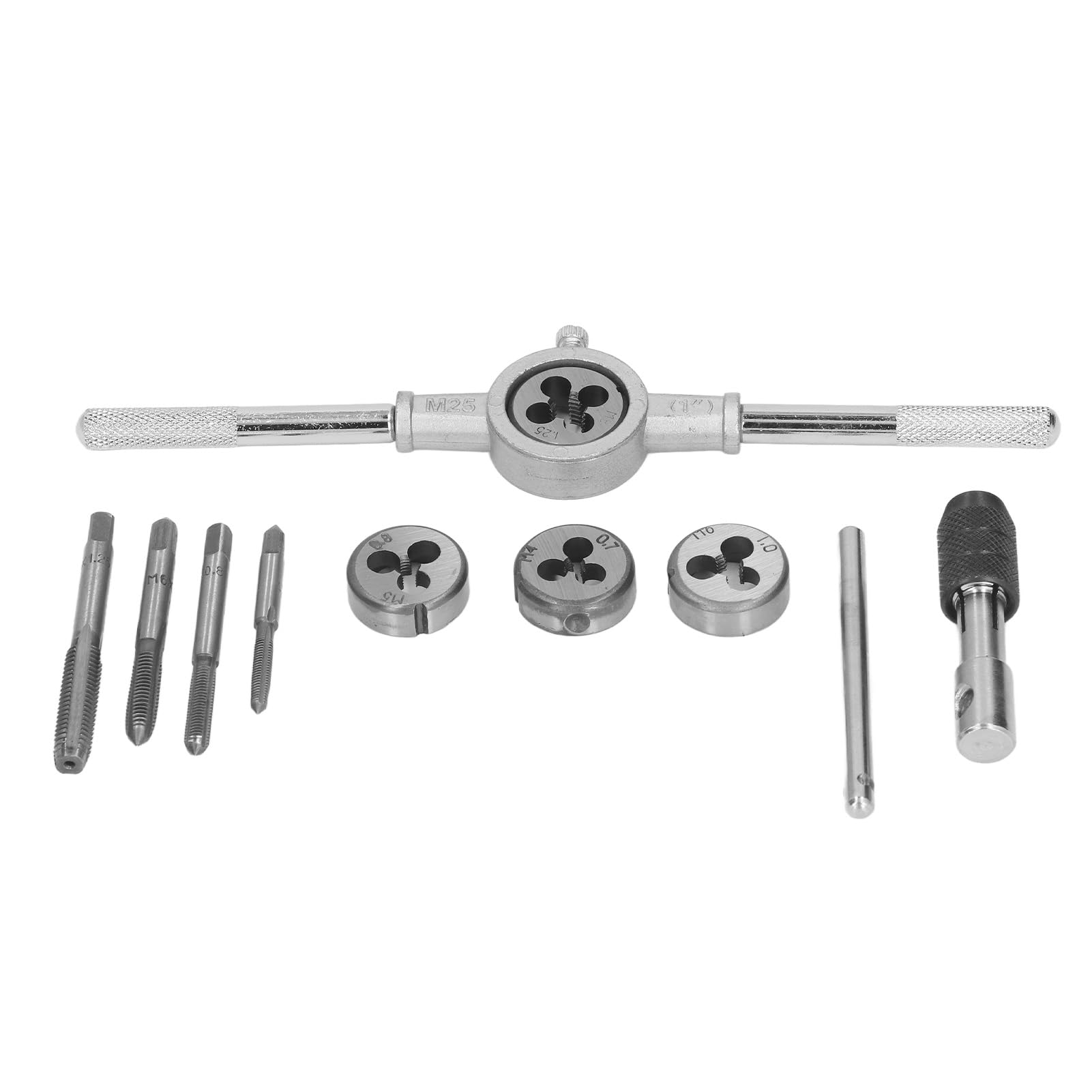 Candeon 10 PCS Metric Tap and Die Set, M4 M5 M6 M8 Tap & Die Sets Tap Die Set Threading Tool Kit Thread Renewing Creating Repair Tool Kit for Cutting External and Internal Threads