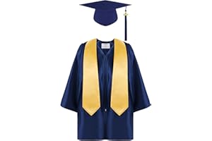 Aneco Preschool Kindergarten Graduation Gown Cap Set with 2024 Tassel and Graduation Sash for Child Size