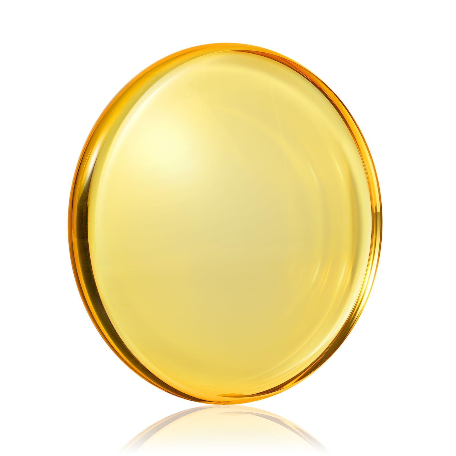 Optical Glass Spinning Top Base, Double-Concave Crystal, Diameter 120 mm (4.72"), Thickness 14 mm (0.55"), Smooth, Low Friction, Extends Spin Time (L,Golden)