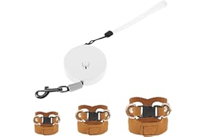 Leather 3 Size Bearded Dragon Harness and Leash Set No Bite Lizard Harness and Leash Set Adjustable for Reptile Hamster(Brown