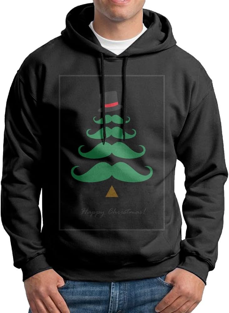 Funny Mustache Tree Happy ChristmasSUNG HEE Athletic Long-sleeved Hoody Quality Fleeces Fashion Personality Sweatshirt For Men