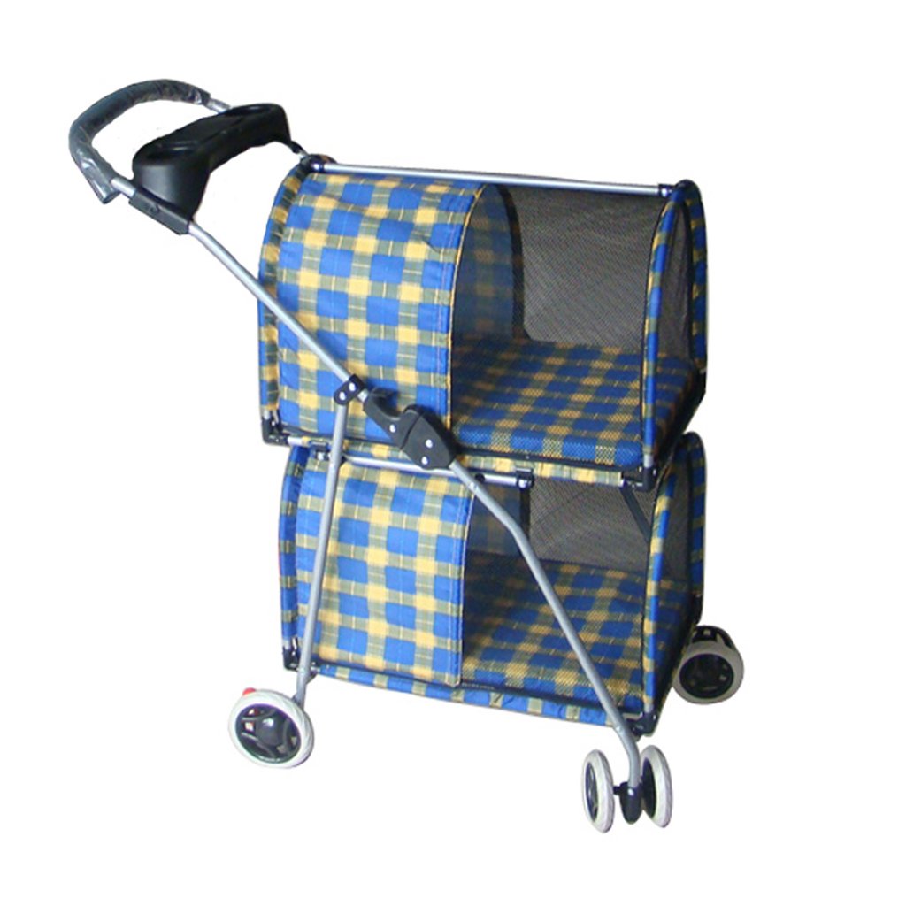 B07pm5929r ダブルペットトロリー猫と犬のカート折りたたみ可能な2階建てのペットカー 色 Chs 1 1 トロリー キャリーコンテナ 新作モデル