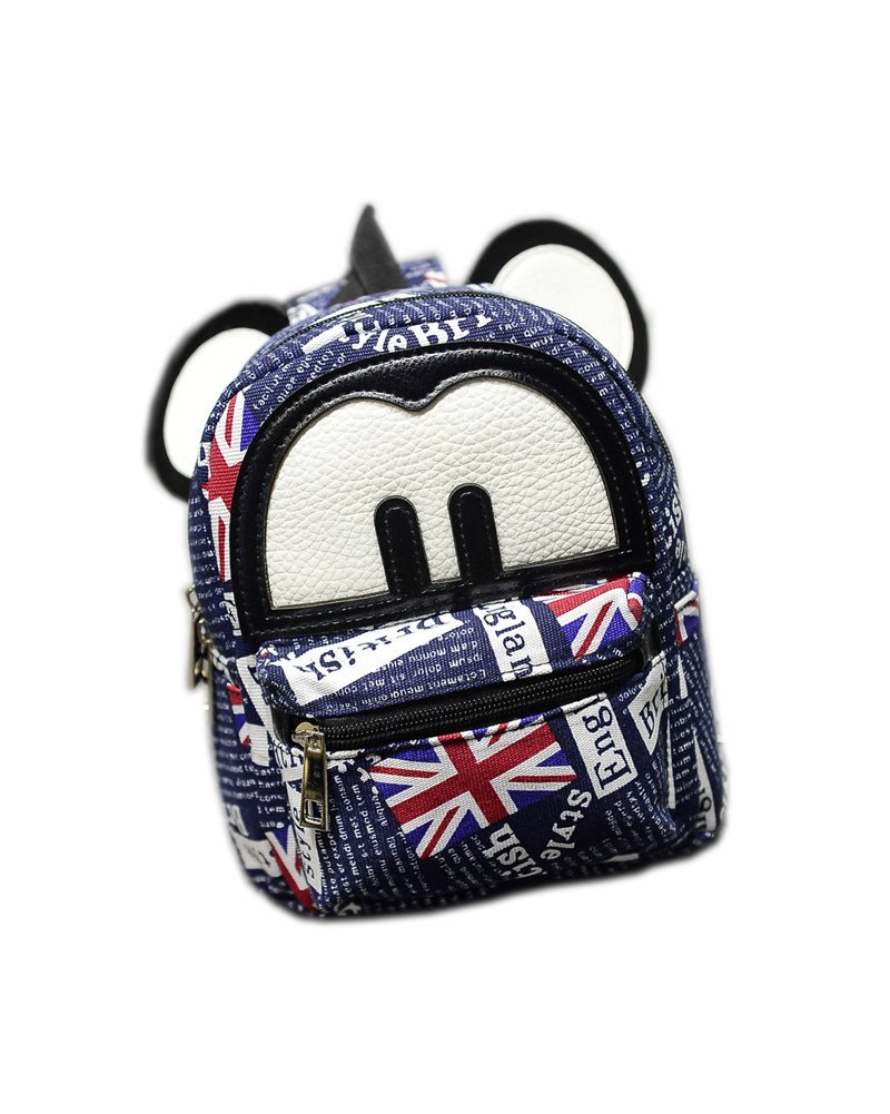 Modelshow Children's Painted Cartoon Colorful Canvas Big Ears Schoolbag Backpack Daypacks (Flag)