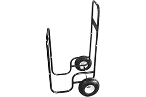 Earth Worth Firewood Carrier – Rolling Storage Cart for Logs with 2 Wheels and Heavy-Duty Steel Frame – Wood Rack and Log Hauler (Black)