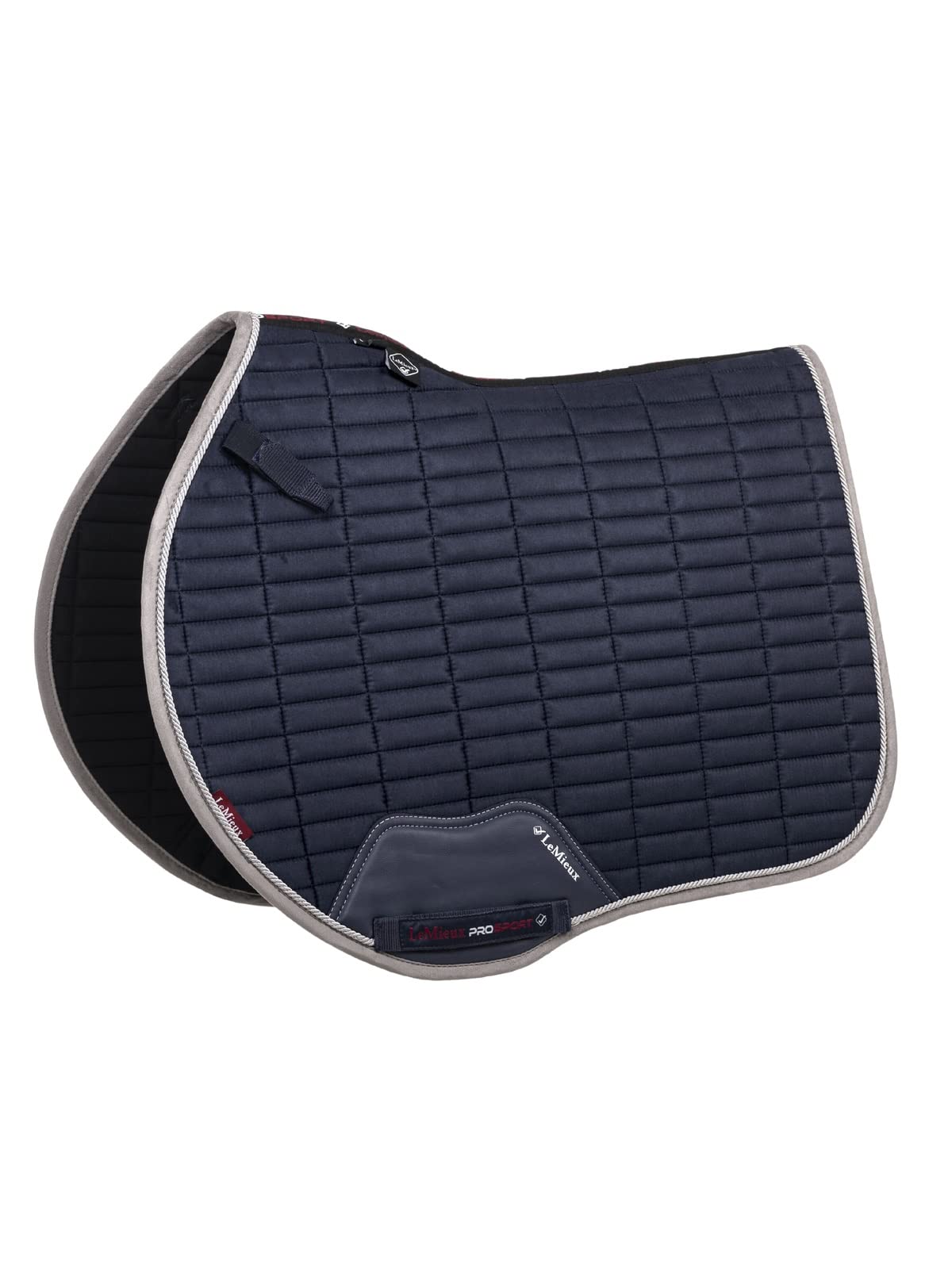 LeMieux Show Jumping Suede EuroJump Square Saddle Pad - Saddle Pads for Horses - Equestrian Riding Equipment and Accessories - (Navy - Large)