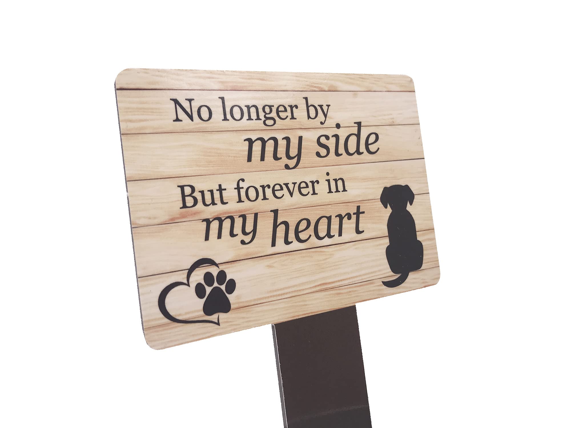 Dog Memorial Plaque with Ground Stake, Garden Grave Marker - Perfect pet tribute with a choice of remembrance poems. Waterproof and hardwearing. Shipped Globally. (Forever Heart)
