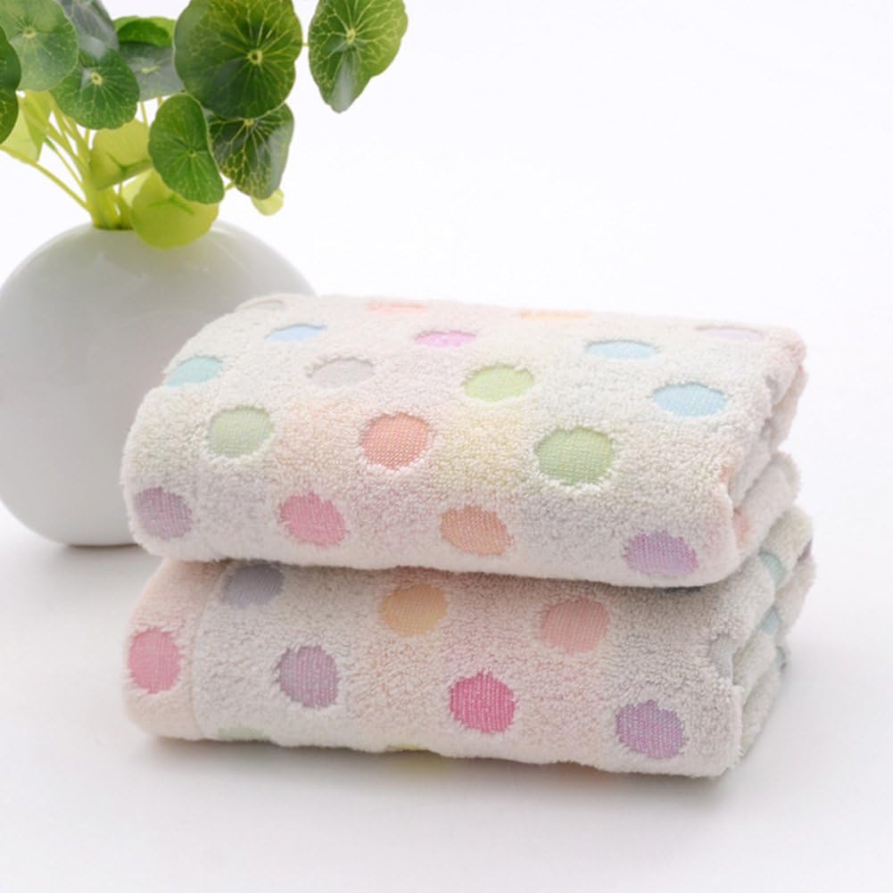 Pidada 100% Cotton Hand Towels Polka Dot Pattern Super Soft Highly Absorbent Towel for Bathroom 13.4 x 30 Inch Set of 2 (Beige): Home & Kitchen