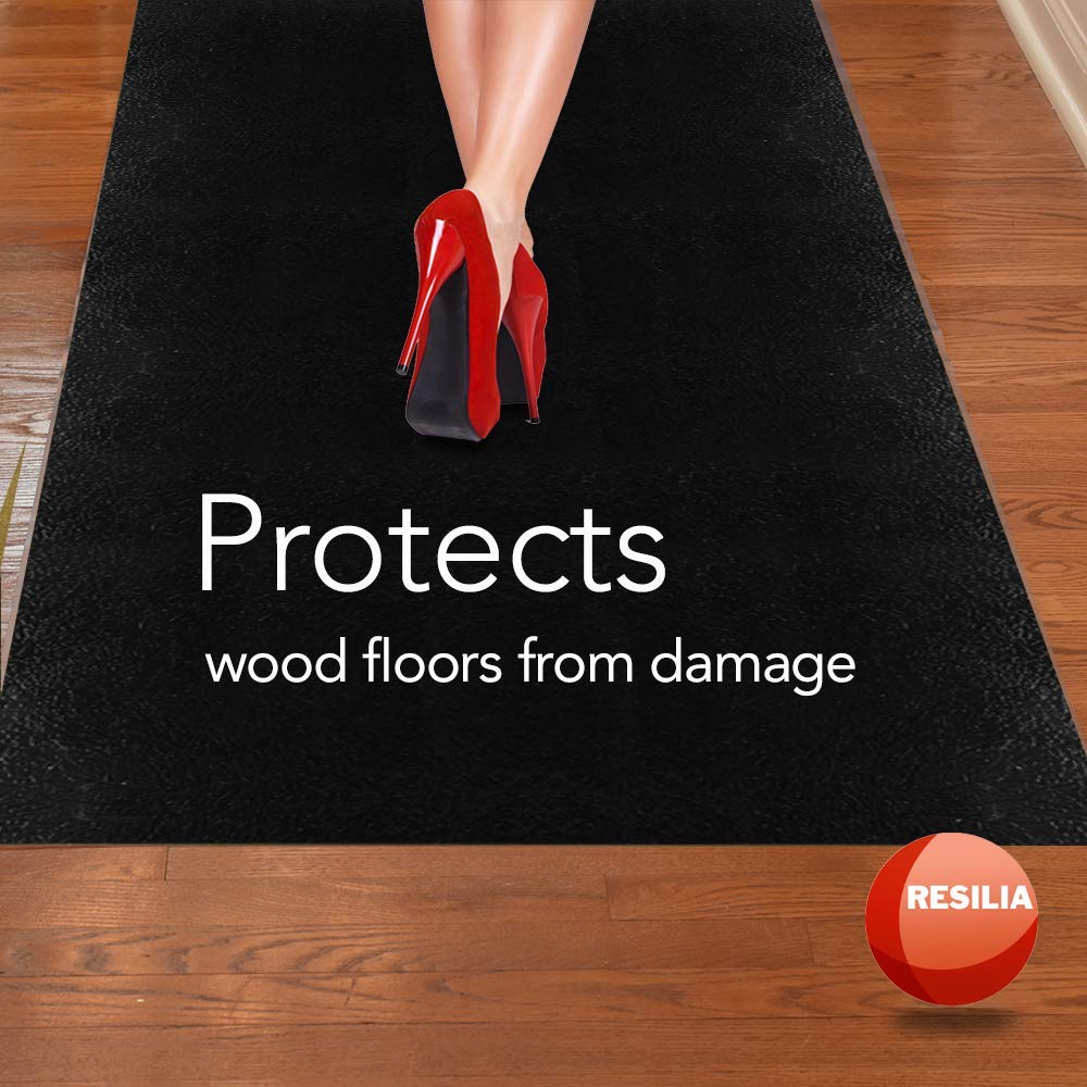 Resilia Deluxe Black Vinyl Plastic Floor Runner Protector For Hardwood Floors Non Skid Textured Pattern 36 Inches Wide X 6 Feet Long Buy Online In Bahamas At Bahamas Desertcart Com Productid 211343217