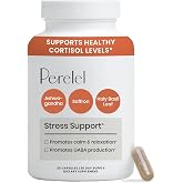 Perelel Stress Support Supplement with Ashwagandha &amp; Saffron | Relaxation &amp; Wellness Support with Holy Basil &amp; Probiotic, Plant Based Formula, Gluten Free, Non-GMO, 30 Capsules